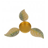 Yellow & Gold Leaves Urli & Dia Set o..
